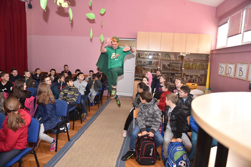 Superhero Beepster visits Mostar